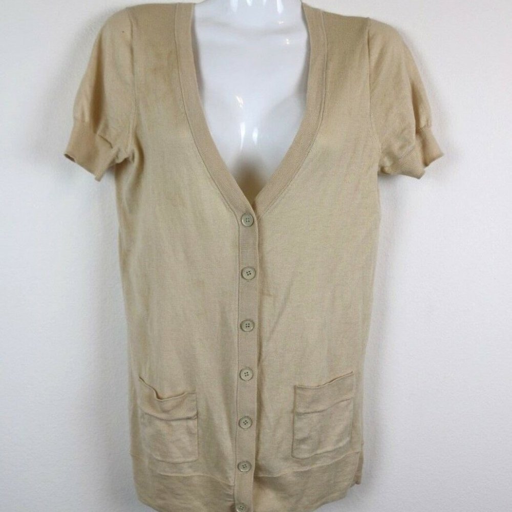 J Crew Womens Cardigan Short Sleeve V Neck Pocket